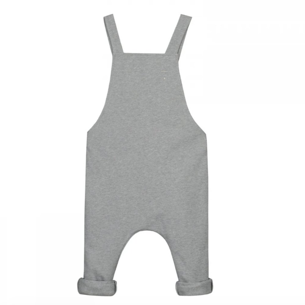 Gray Label Long Salopette in Grey Melange, 6-12 mo